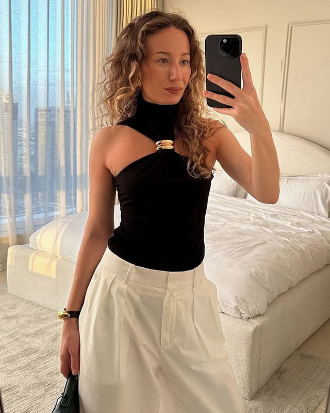 Brenda Gold Accent Halter Top