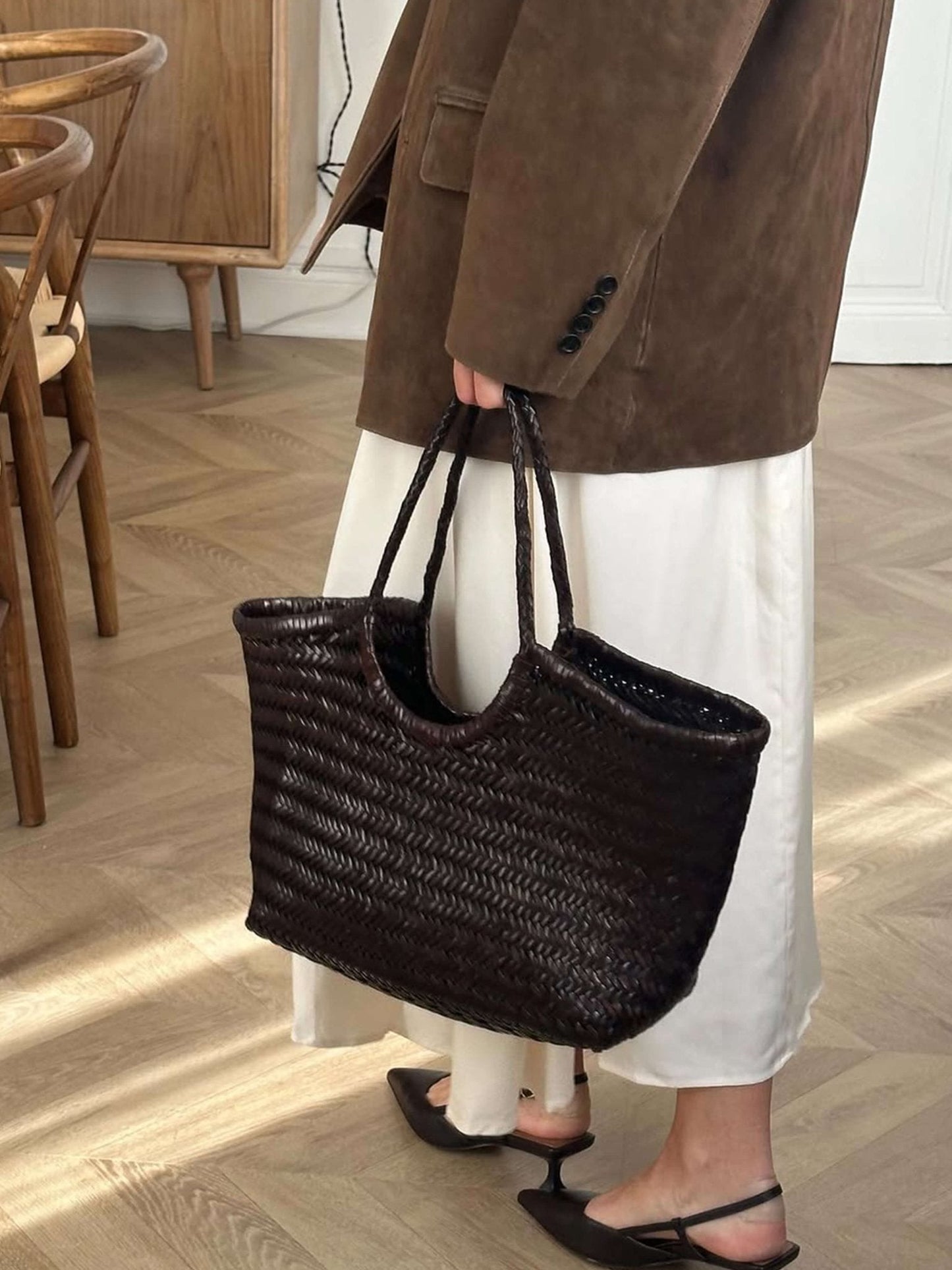 ZEYA - Leona Woven Faux Leather Bag