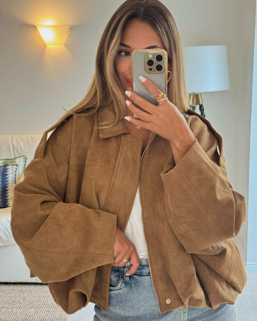 ZEYA - Lori Suede Bomber Jacket