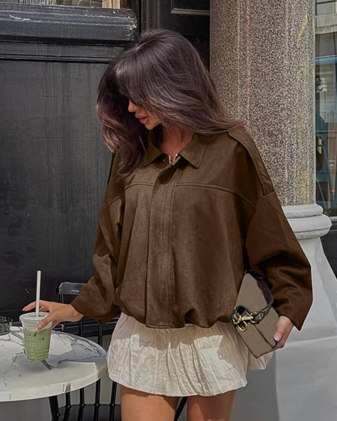 ZEYA - Lori Suede Bomber Jacket