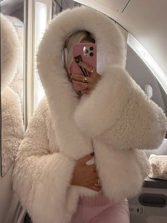Zeya- Mariel Faux Fur Jacket White S 9