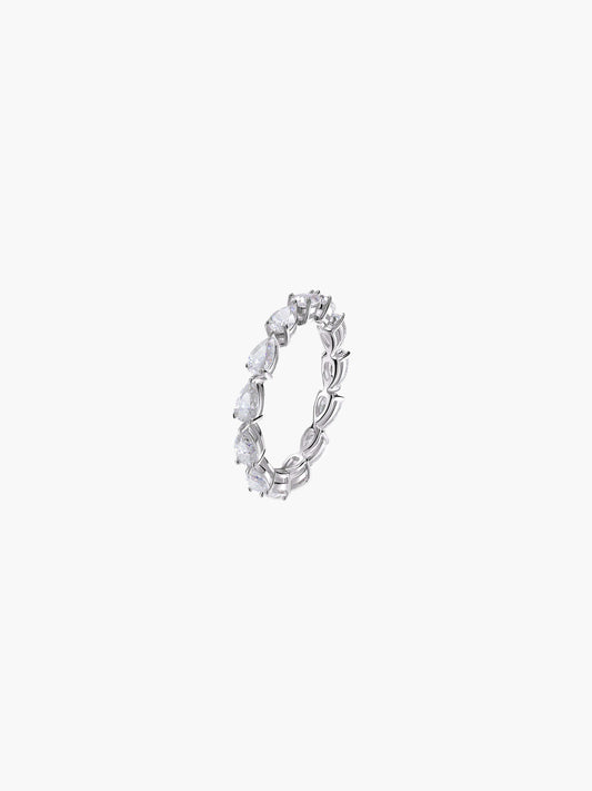 Ewigkeitsring für Damen – 3x5mm Birnenschliff Moissanit in 925er Sterlingsilber