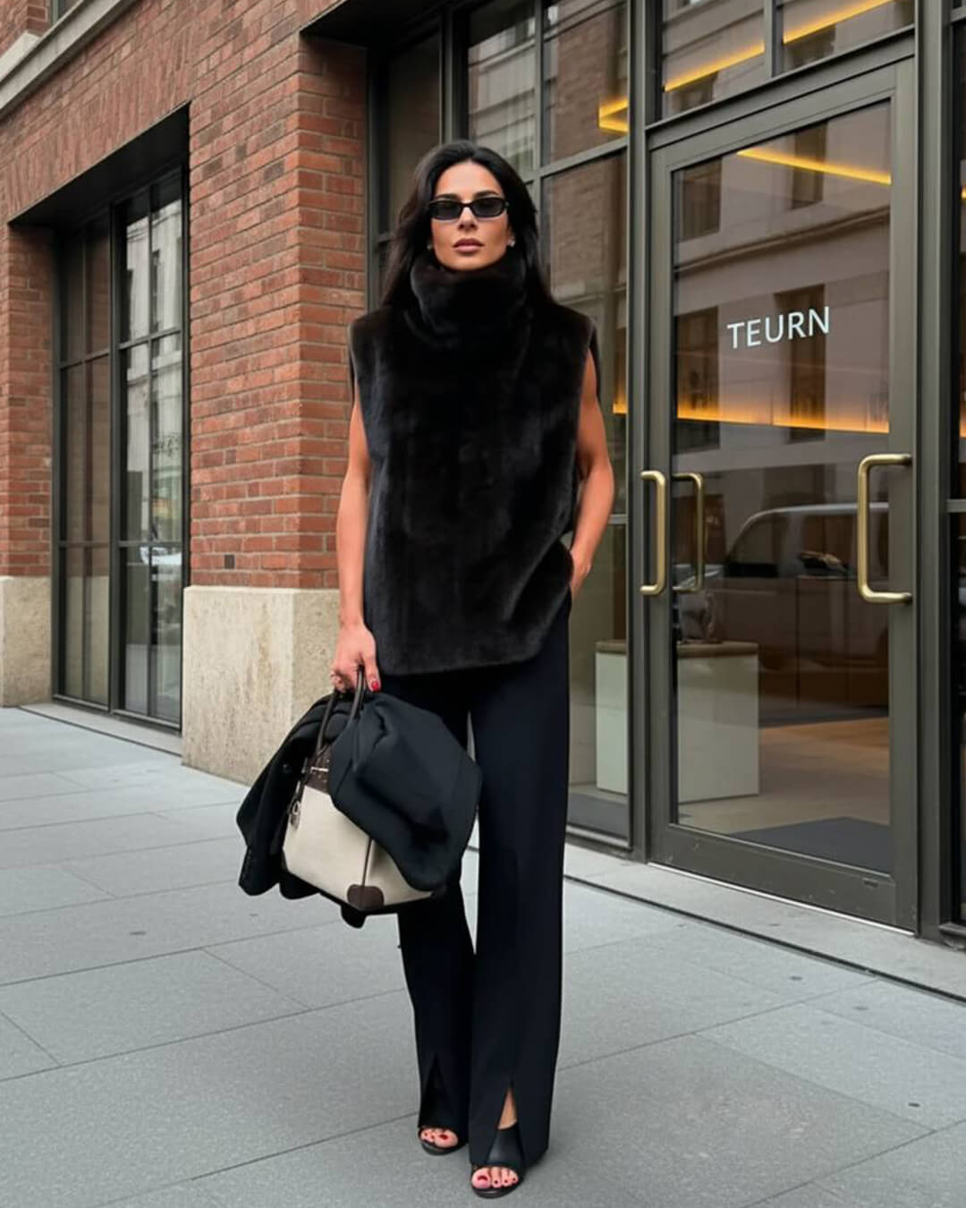 Carina Kunstfell Rollkragen Weste