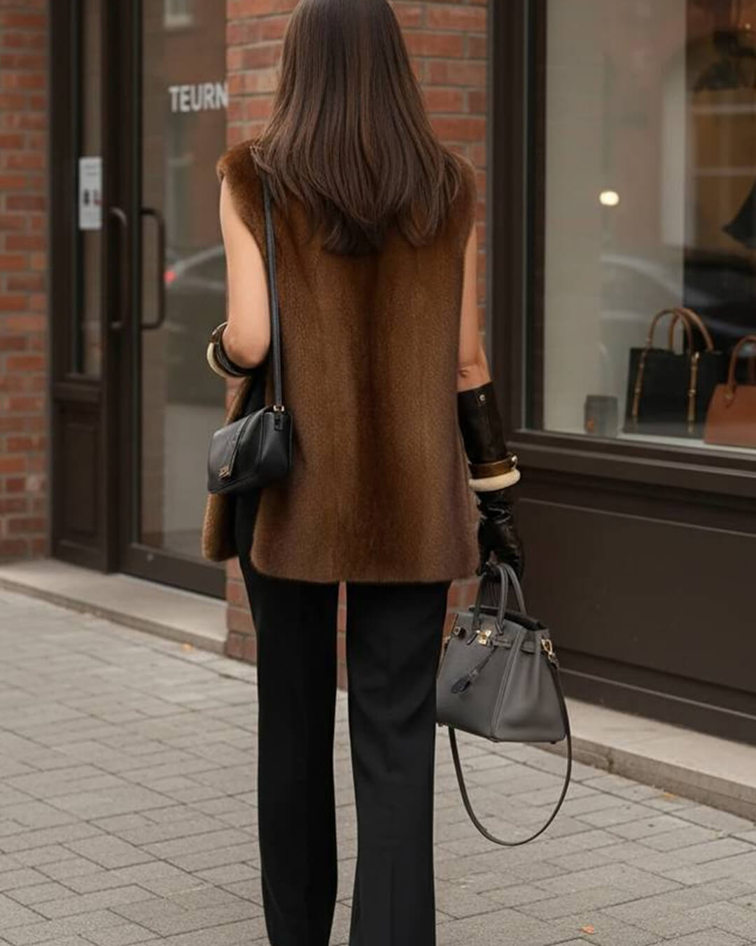 Carina Kunstfell Rollkragen Weste