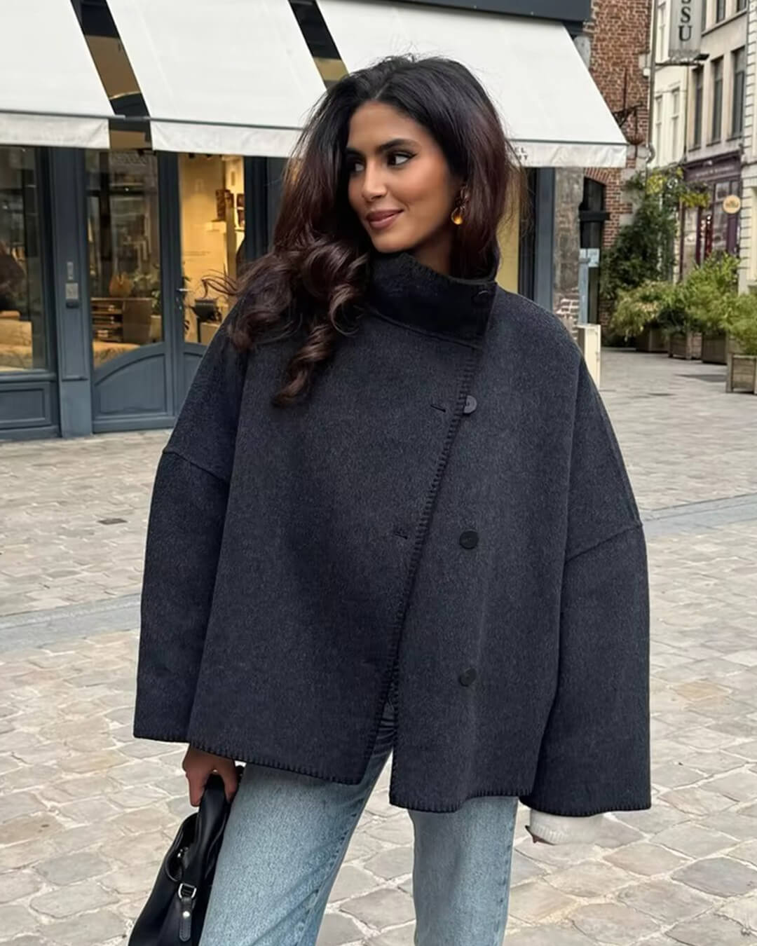 ZEYA - Emma High Neck Button Jacket