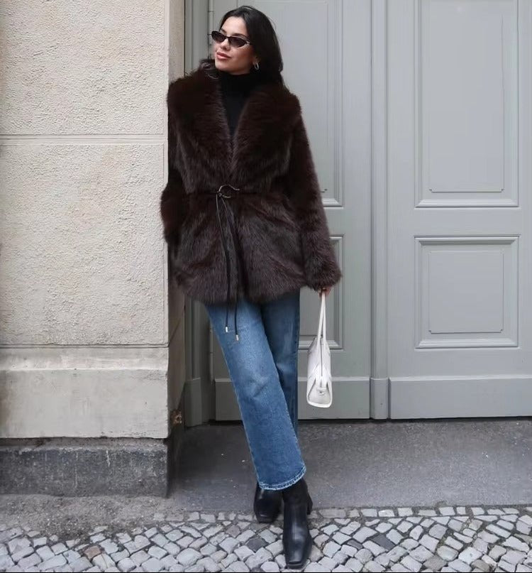ZEYA - Feliz Faux Fur Coat with Belt