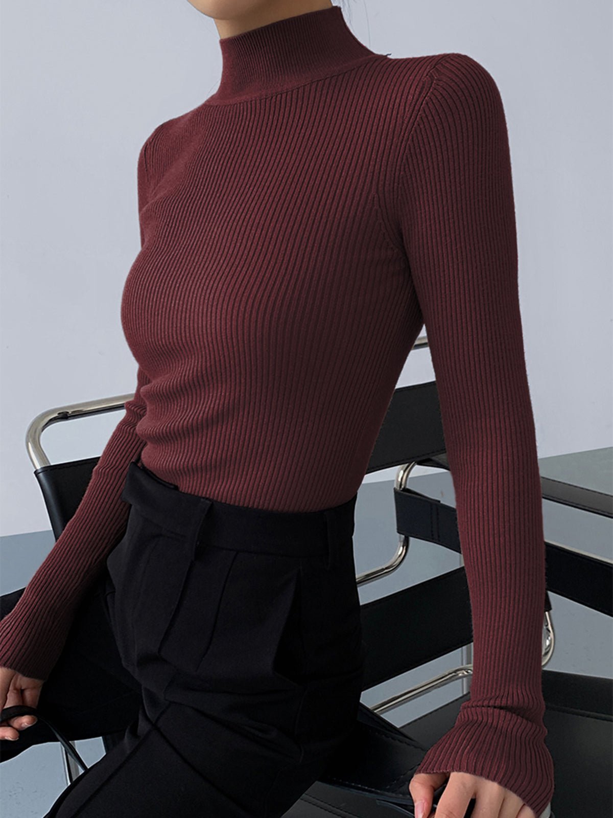ZEYA - Janna Rib Knit Long Sleeve Shirt