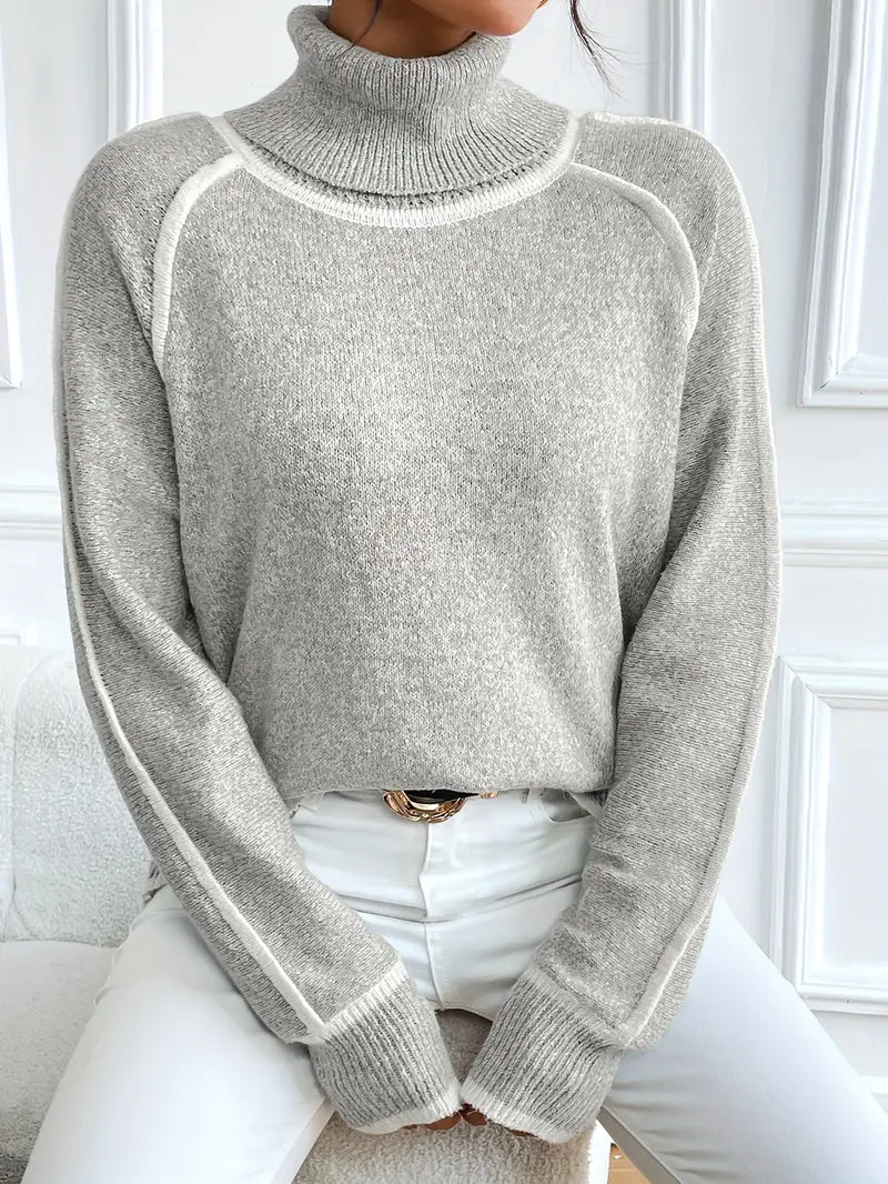 ZEYA - Jovie Contrasting Turtleneck Sweater
